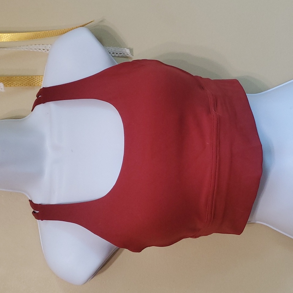 Grace form woman's medium padded sports bra burgundy